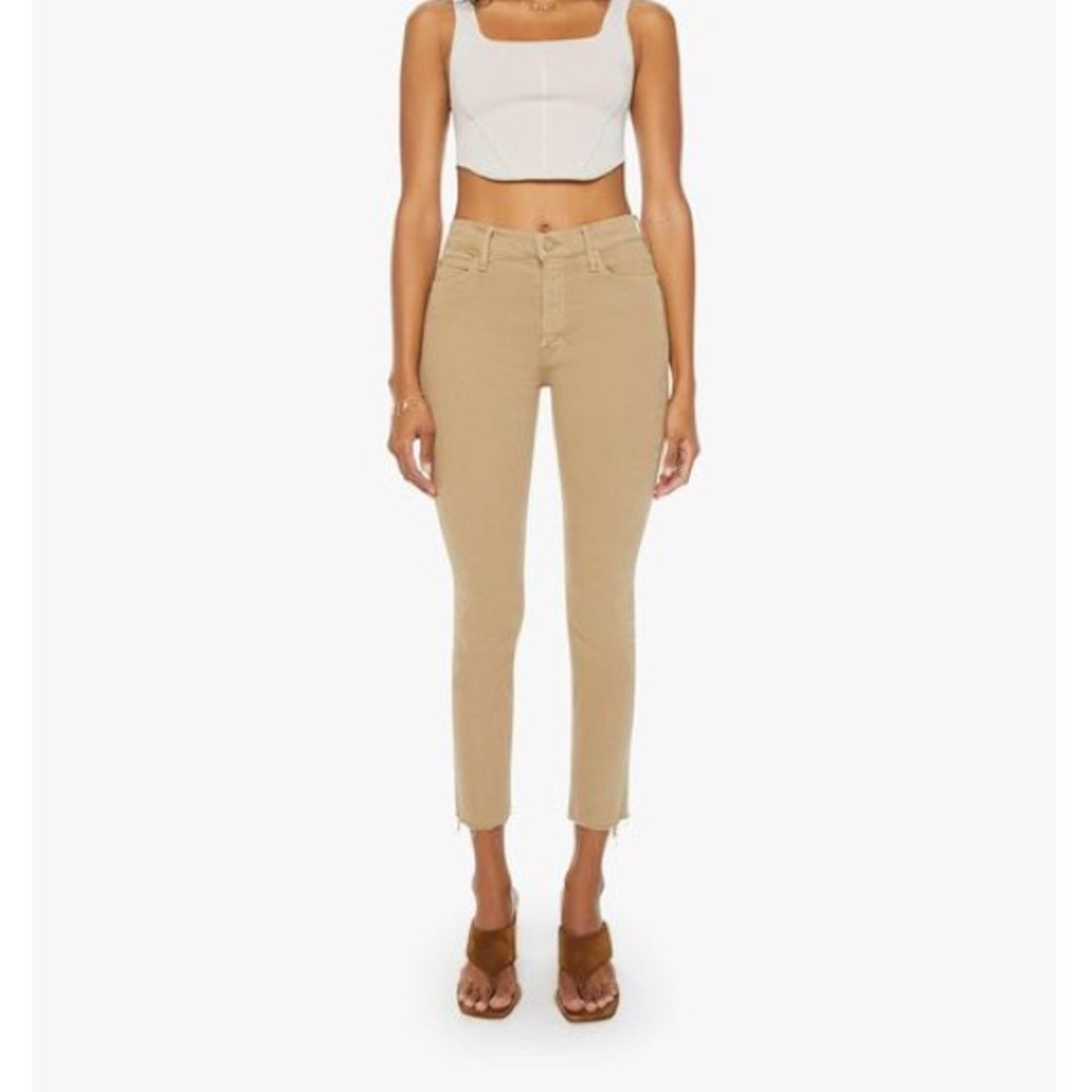 Mother Denim HTF The Mid Rise Dazzler In Second Chance Beige Brown Jeans Size 28